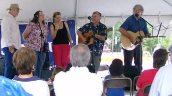 2008 "Steppin' Out" in Blacksburg, VA - Britt Mistele, Kathy & Nina Acosta, and Greg back up David Simpkins