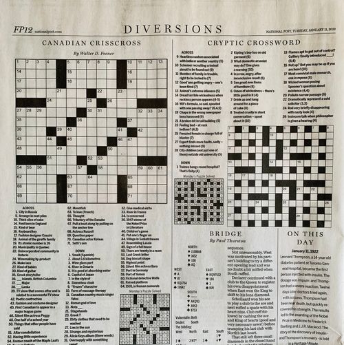 This is the 3rd time I've been a crossword clue - 11 down! How cool!!