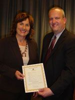 Sandra Locklear receives Arts Proclamation Month Declaration from the Highline School District