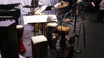 Diverse and dynamic setup I used to perform and record for the incredible poet: Paul Pines and the remarkable composer: Catherine Reid 3 of 5