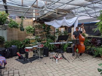 One of the most beautifully quaint and unique venues on the planet, owned and operated by the nicest and kindest souls and their staff. It is both a fully featured nursery as well as a 5 star restaurant: Origins Cafe. On this day I was very fortunate to be working with Evan Jagels on upright bass 2 of 11