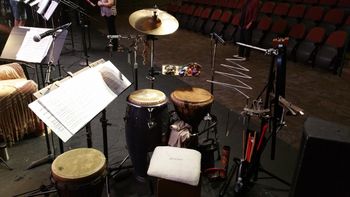 Diverse and dynamic setup I used to perform and record for the incredible poet: Paul Pines and the remarkable composer: Catherine Reid 1 of 5