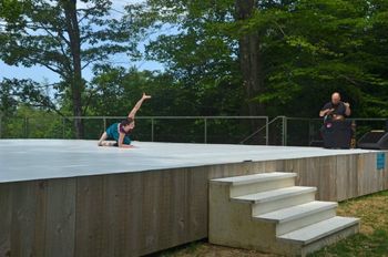The beautifully dynamic Claire Jacob-Zysman and I performing at the renown Jacobs Pillow on their famous "inside out" stage