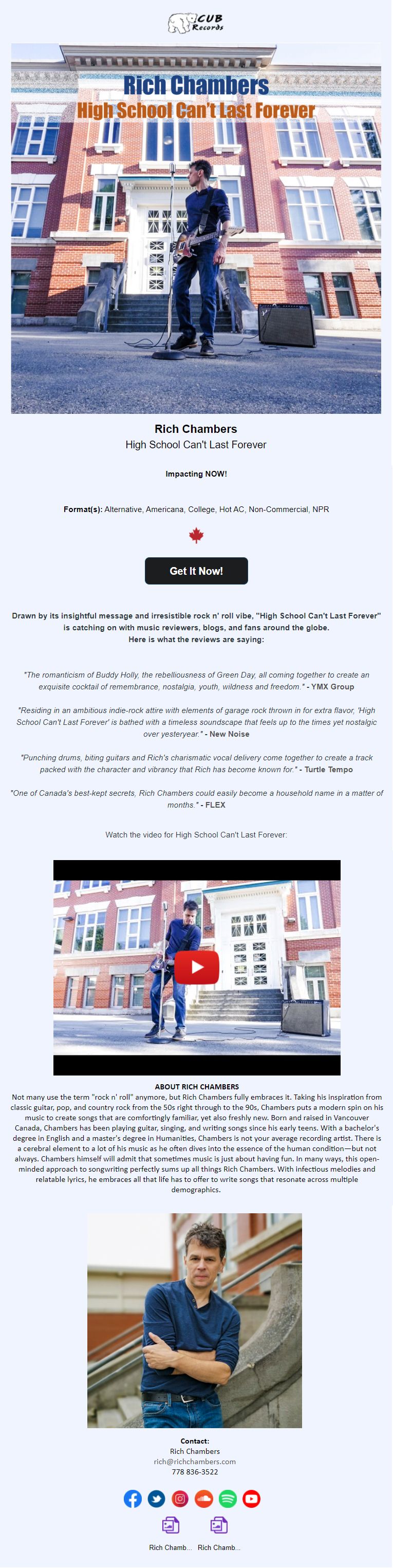 "High School Can't Last Forever" released to radio September 7, 2021