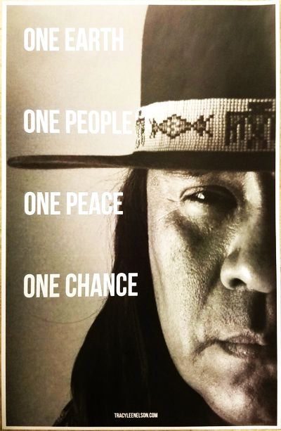 One Earth, One People, One Peace, One Chance ! Signed Poster