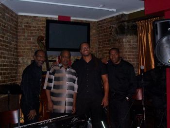Billie's Black #3 I had a phenomenal band supporting me this night. Marcus McLaurine (bass), Onaje Allan Gumbs (piano), and Dwayne "Cook" Broadnax (drums). Billie's Black, Harlem. 10.12