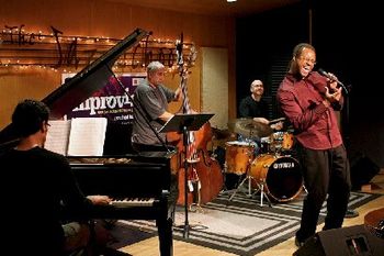 Jamming with the Band at the Jazzschool 12.16.09 (Photo by Hali McGrath - www.Haliphoto.com)