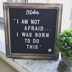 I am not afraid...I was born to do this