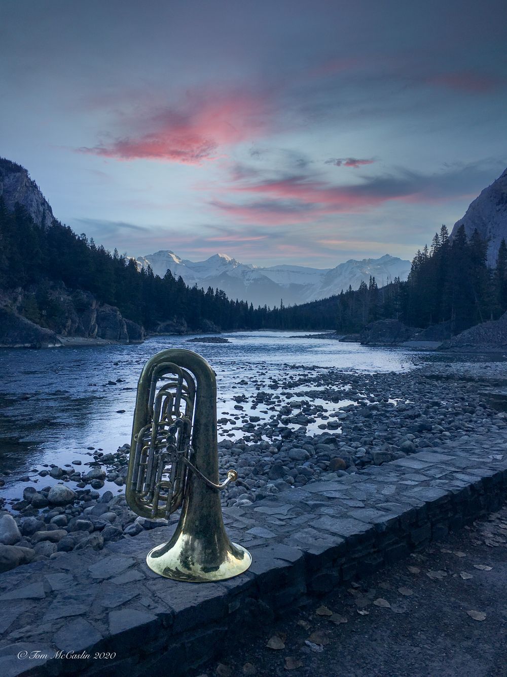 Tom's favourite warmup location in Banff, Alberta.