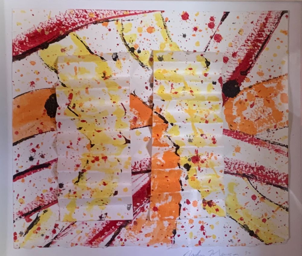 MOMENT’S NOTICE (Acrylic on Handmade Paper / 15”w x 11”h) 1995