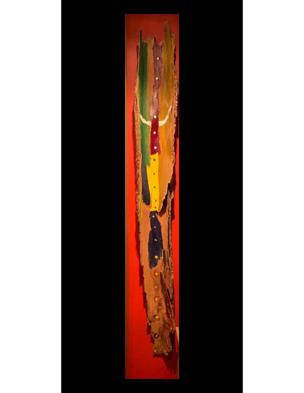 LIGHTNING STRIKE (Oil & Acrylic on Tree Bark / 6”w x 54”l) 2012