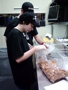 Morgan working at Zaxby's