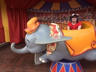 Morgan riding Dumbo