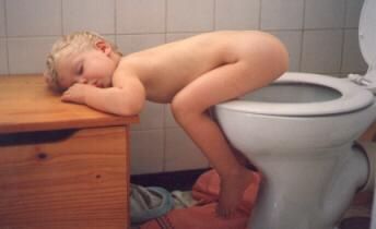 Asleep on the toilet
