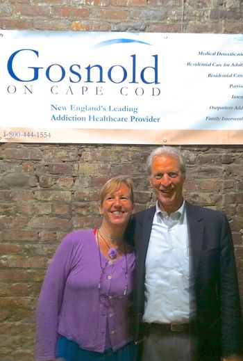 Kathy Moser with Ray Tamasi, the CEO of Gosnold on Cape Cod, at the 2013 Reel Recovery Film festival in NYC.