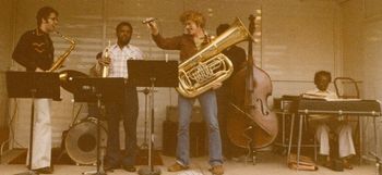 North Cass Community Street Fair - Circa Late 1970's (1): Steve Wood, Brian Russell (Hidden), Marcus Belgrave, Brad, Ken Kellett (Partially Hidden), Charles Boles