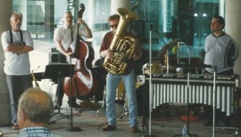 Blue Monday at Hart Plaza - Early 1990's (3): Steve Wood, Ken Kellett, Brad, Ron Jackson (Hidden), Rob Pipho