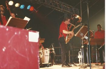 Kenn Cox Guerilla Jam Band - Moers, Germany - 1990 (37): Jaribu Shahid, Fahali Igbo (Partial), Brad, Phil Lasley, Philip Cox