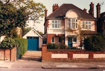 Visiting my Dad's childhood home. On Lonsdale Road, Hammersmith, England - on my first trip to the U.K. - May, 1987.