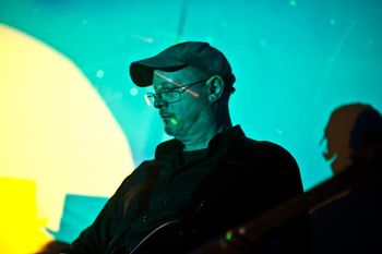 Bassist John Bridge with Bird Mancini at Cirque de Musicale! @ The Magic Room 1/29/11. -photo by Lynne Fallo