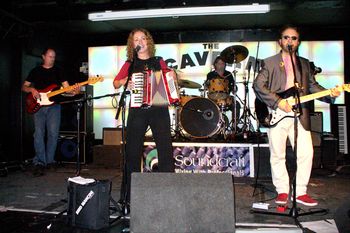 Bird Mancini Band at The Cavern Club, Liverpool, UK l-r John Bridge, Ruby Bird, Larry Harvey, Billy Carl Mancini