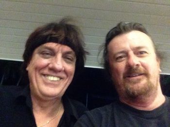 The late great John English and myself 7/6/14 just before I got up to play support for this guy.. great guy and a legend in Australian music