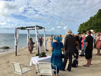 Camilla and Brett - Nudey Beach Fitzroy Island the photo doesn't do this place justice ..the most picturesque ceremony I have ever played at