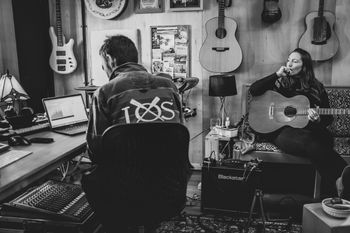Recording the new music at The Recording Booth, Suffolk with David Booth & Andy Trill. Picture by www.alexblades.co.uk