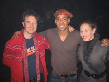 Alfonso Cid, Romeo and Siudy Garrido. Alfonso with Romeo and flamenco dancer Siudy Garrido during the rehearsals for the Madison Square Garden shows. February 9th, 2012 at the IZOD Center, New Jersey.
