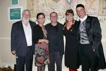With Jewish musical artists Zalmen Mlotek, Deborah Strauss, Jeff Warshauer, and Mendy Cahan, after a show in New York