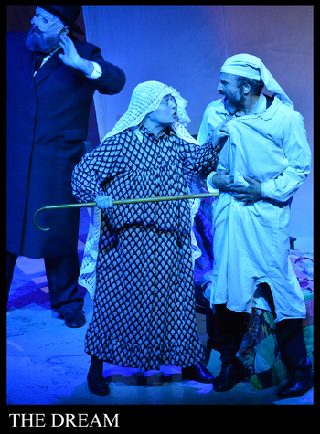 As Bobe Tsaytl (Grandma Tsaytl) in the Off-Broadway production of "Fiddler on the Roof" in YIddish (with Steven Skybell as Tevye and Adam B. Shapiro as Der Rov))