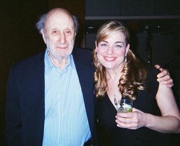 With Tony-nominated screenwriter, Murray Schisgal ("Tootsie," "Luv"), at the opening of his Off-Broadway show, "Shpiel, Shpiel, Shpiel," in which I appeared in as The Troubadour