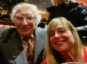 Celebrating the closing night of "Fiddler on the Roof" in Yiddish with legendary lyricist, Sheldon Harnick! This is the guy who wrote the lyrics for the classics you love like "Sunrise, Sunset," "If I Were A Rich Man," and "Matchmaker, Matchmaker!" I mean, come on!!!