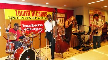 Timelessness_Project_at_Tower_Records The Timelessness Project with Michael T.A. Thompson (drums), Christopher Dean Sullivan (bs), Barbara Sfraga (voc), and Allen Won (saxes/flute)