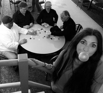 bubble gum and the band Left to right: Michael McDaniel, Floyd Luker (dad), Kevin McGlynn, Mark Iwaniak, Heather Lingle