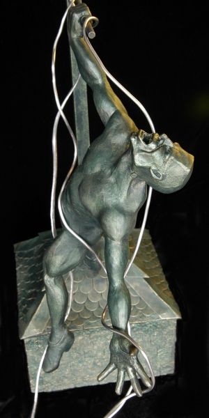 The Creature - Lightening Strike - 003 Sculpture for "La Creatura" exhibition Who is the Creator - Dr. Frankenstein or God - Bronze Sculpture