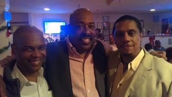 Kenny with American Idol keyboardist Wayne Linsey (center) and Atlanta musician Eric Guest (right) at a recent CD release party for Wayne Linsey's music.