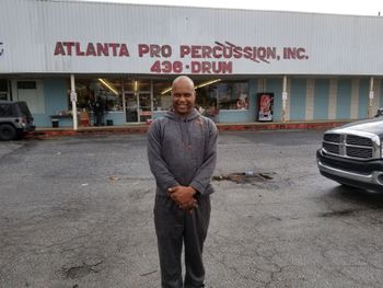 Standing in front of Atlanta Pro Percussion on the store's final day in business after a 40 year run at the same location. December, 2017