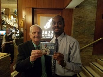 12/14/17 - All smiles with the inimitable Gino Moratti, @ Jazz at Kitano - "PROMISE!" CD Release CD Release Tour "PROMISE!" 2017-2018