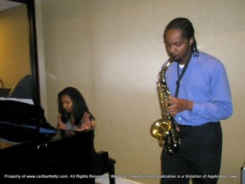 With My Talented Cousin, Zoe, Playing "New York, New York", by Frank Sinatra, at Our Family Reunion!