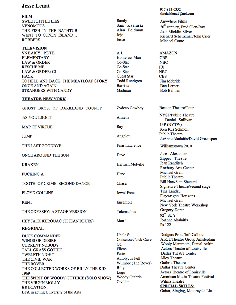 Jesse Lenat Resume