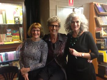 Rosie Scott, Robin and Debra Adelaide at Berkelouw Books discussing the anthology, A Country Too Far