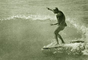 in fact in '66 we went down to the Nationals in Ian Mcleans truck... i remember we were all sitting on the beach watching the finals expecting John McDermott to win , when this young guy we had heard about (Wayne Parkes) did an awesome cutback right in front of us...we all said "man that young guys good" ...ha!!!