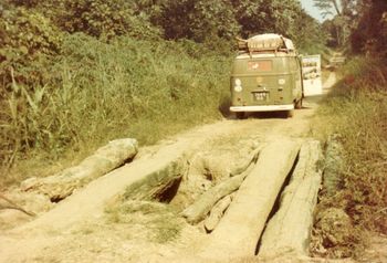 how amazing is this..the most prominent road on the map thru the Central African jungle... We had now traveled about 19,000kms from England...been driving 8- 10 hours every day for nearly 3 months...lost many days bogged either in Sahara sand or Jungle mud...7,000kms to go..Tanzania..Zambia..Rhodesia & finally South Africa...yahoo!