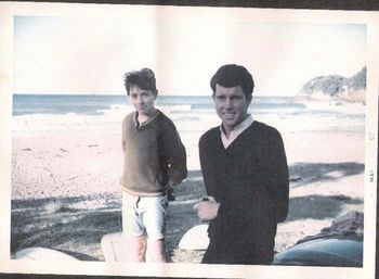 Even the young Dargaville (west coast) boys were starting to be frequent visitors!! Nick and Johnny Matich at Sandy Bay...Autumn of '67.....in fact Nick was one of those surfing pioneering guys who started searching for waves on the west coast...from Pouto thru to Herikino in these early days........very cool (and gutsy)!!!