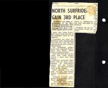 Tim Frazerhurst has taken the Northland Senior champs ...2 years in a row... The paddle board team of Tim, Ken Beehre, bruce Ryan and John Clements came third at the NZ champs....Josey Armitage and Leslie ward were unplaced!!...
