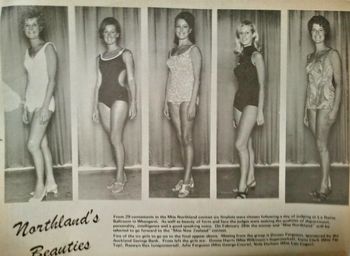 and here's some of the local babes again... having a go at the Miss Northland competition!!....Donna Harris...Irene Clark...Raewyn Bax...Julie Ferguson....and Nola Durham