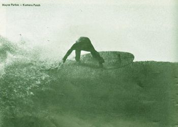wayne in his 'blitzing mood'....NZ champs 1971 short stubby fat boards were happening bigtime in '71...twin fins ..swallow tails and square backs were the rage....