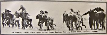 Surf Carnival Ruakaka '64 one of the more fun events at the surf carnivals, was the Chariot race....of course the lightest person (or girl) would be the rider...very few ever made it to the winning line...ha!!!!! ...good fun times