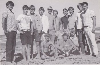 this is some of the pathetic competition we had to surf against.bunch of hopeless Windnsea surfers cant even remember their names...was it someone Parkes!! Burns rings a bell..Karney..Banbree.. Toff..I am the Way..who else...oh yes nice guy 'Pete Tremain.....just joking..just joking boys..awesome club!!!